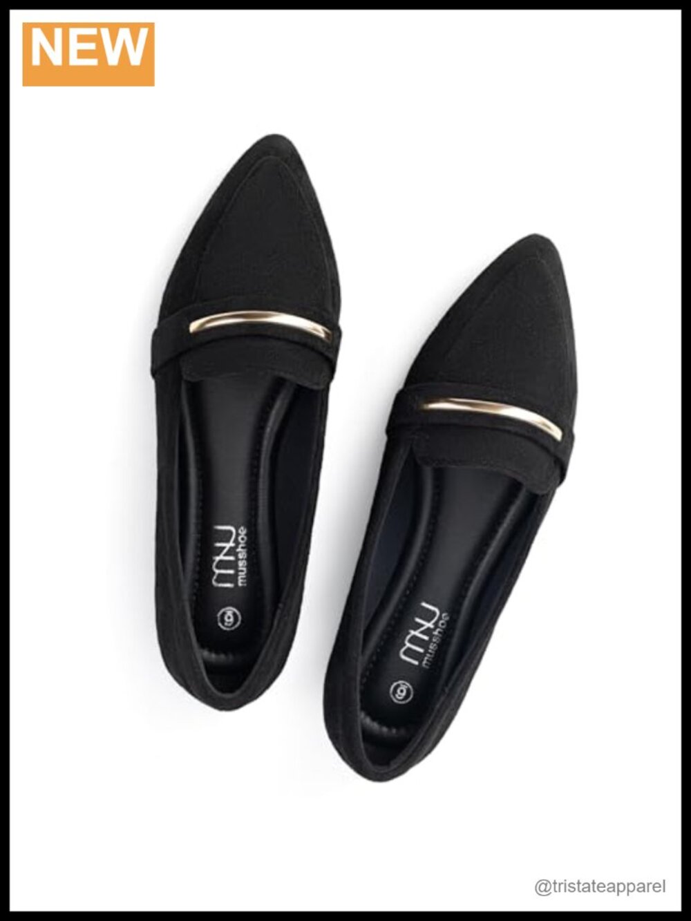 Pointed Toe Faux Suede Loafers with Gold Bit Memory Foam Business Casual